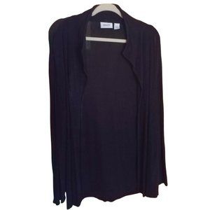 Chicos Travelers Collection Black Open Front Cardigan Size 2